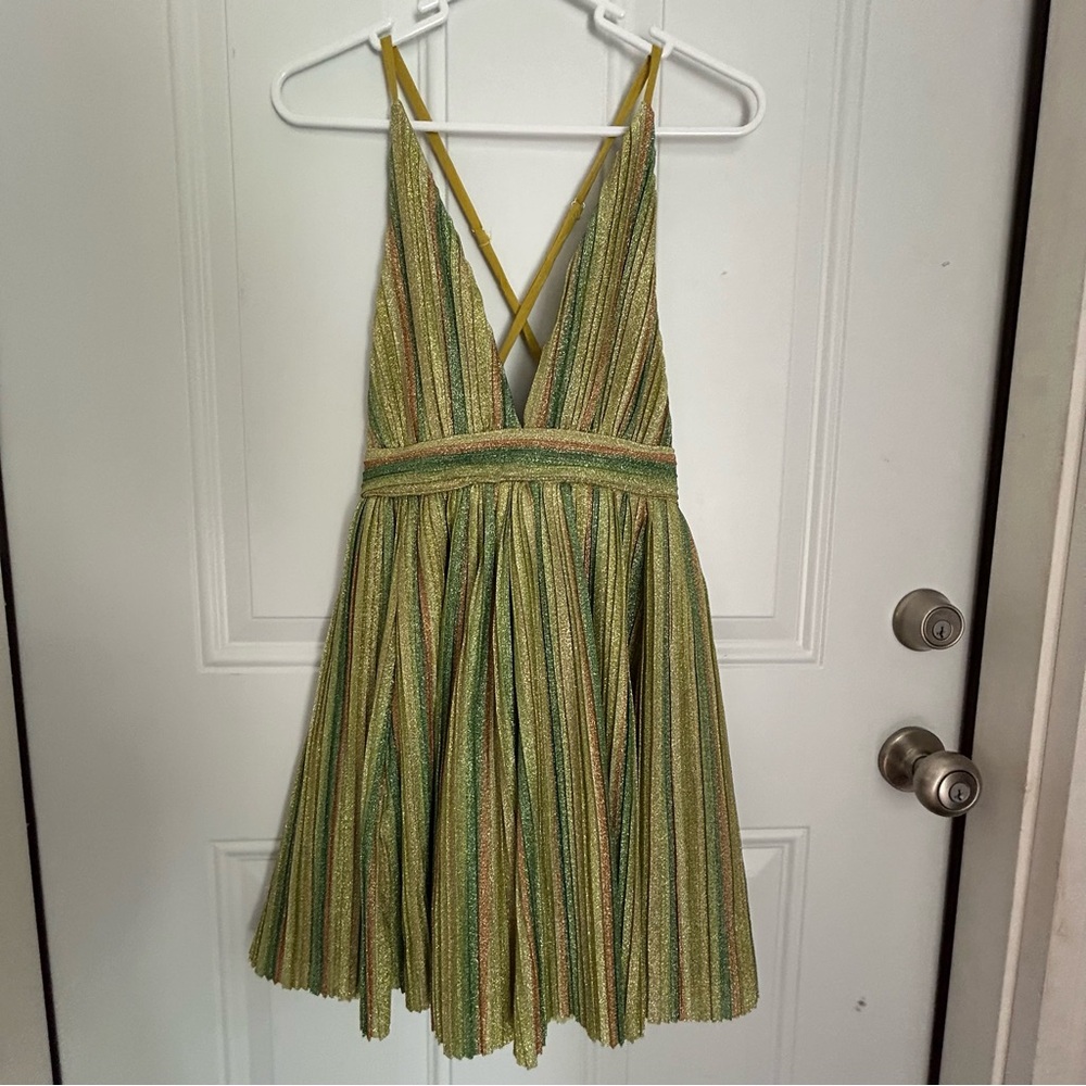 Luxxel Small Sparkly Green & Gold Dress
